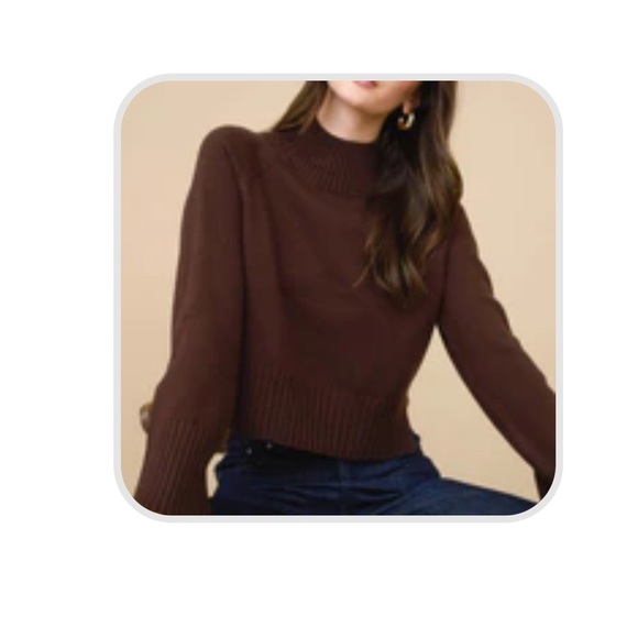 MOCK NECK LONG SLEEVE KNIT CROPPED PULLOVER - Picture 1 of 1
